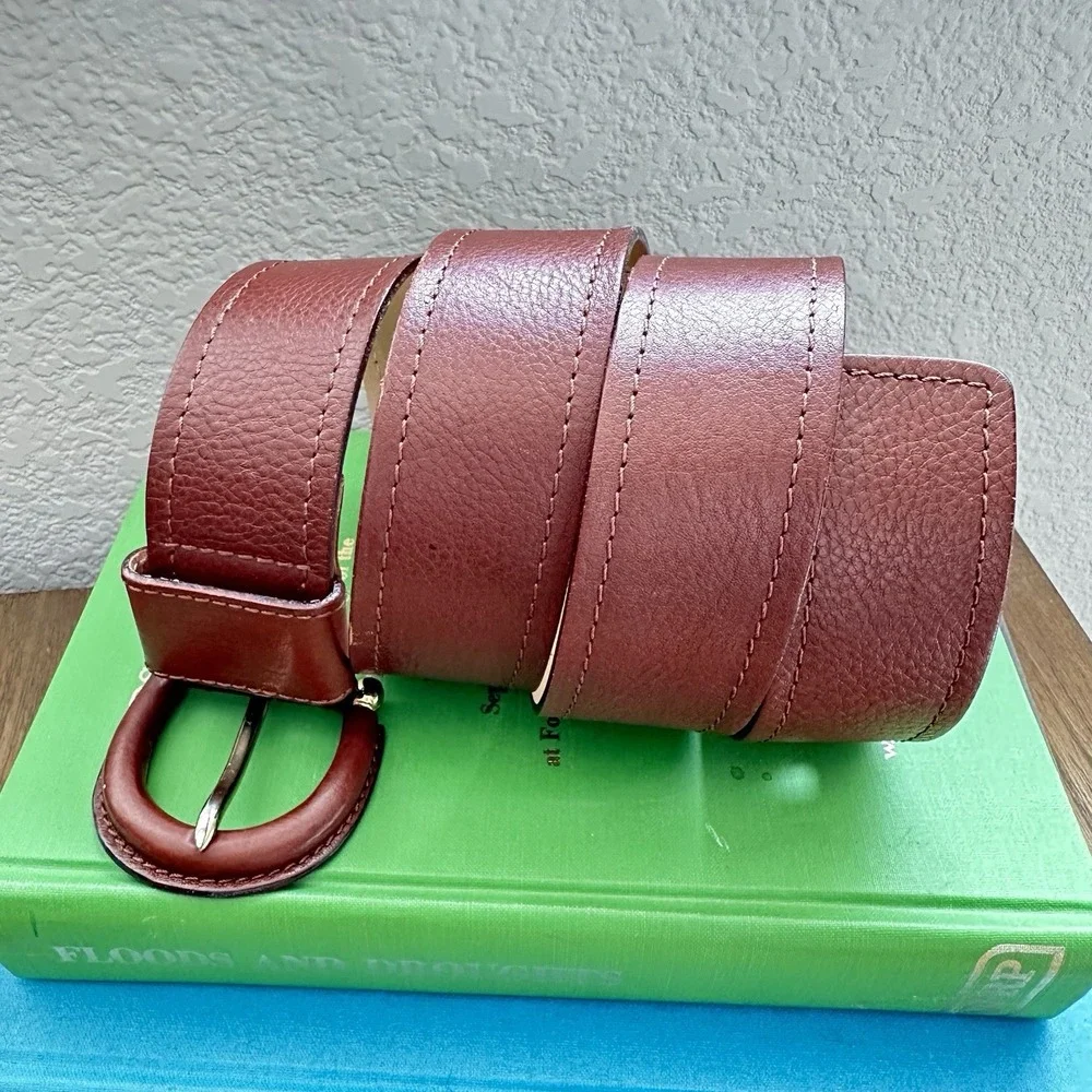 BANANA REPUBLIC Brown Made‎ In Italy Genuine Leather Belt Size Small Wide Preppy